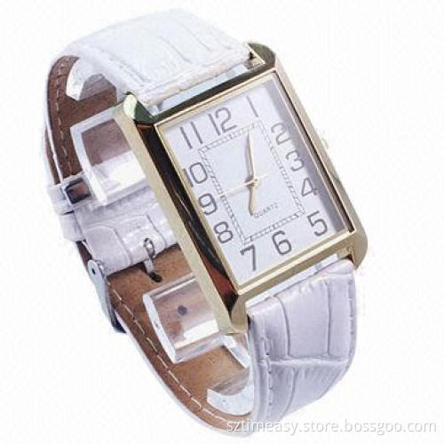 Fashion watches with leather strap, alloy case